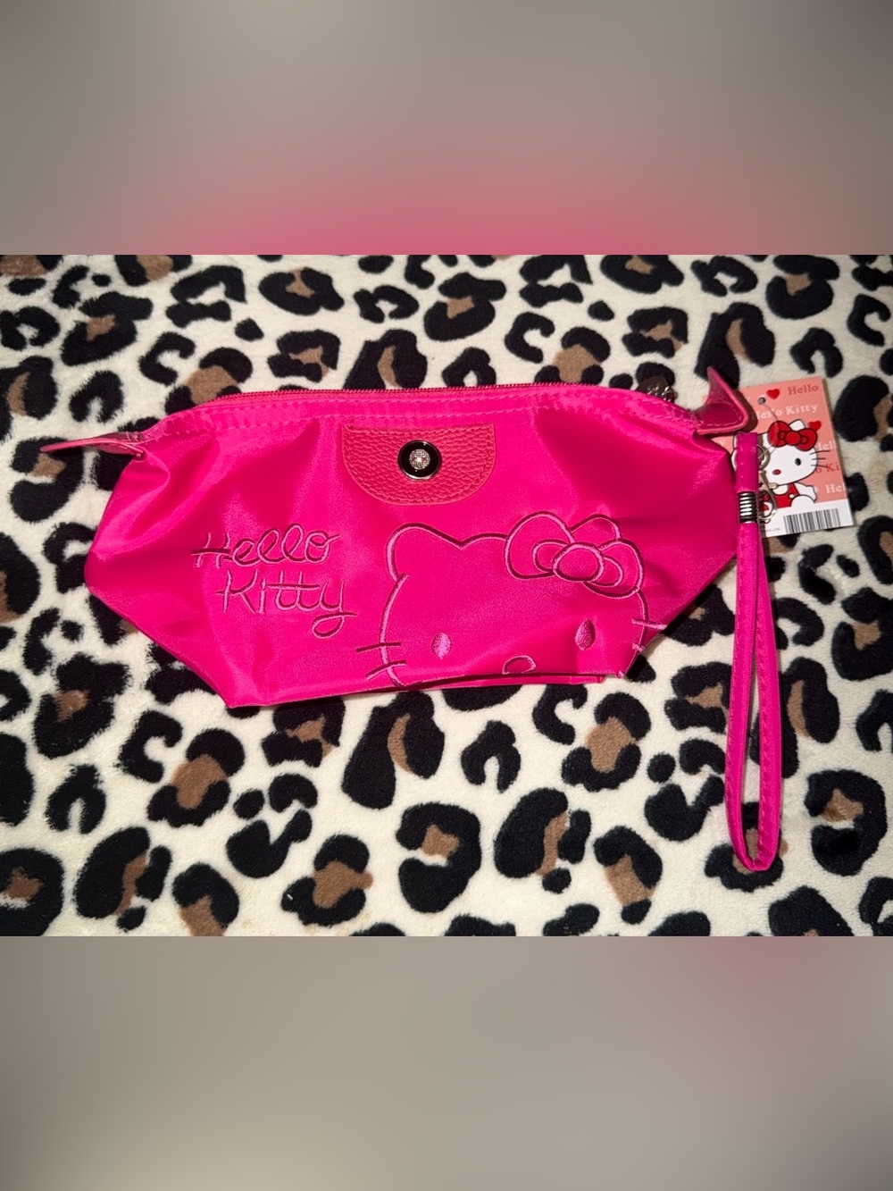 Hello Kitty Hot Pink Wristlet Cosmetic Pouch